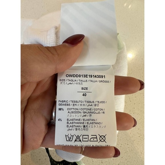 Off-white Open back Printed Ribbed Cotton-blend Jersey Bodysuit - Picture 8 of 12